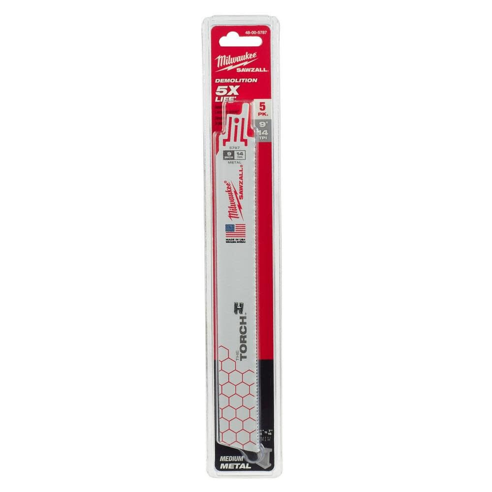 9 in. 14 TPI THE TORCH SAWZALL Blade 5PK 48-00-5787