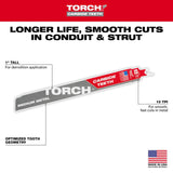 9 Inch 10TPI TORCH Carbide Teeth Metal Cutting Reciprocating Saw Blade 3pk 48-00-5352