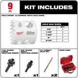 9 PC HOLE DOZER with Carbide Teeth Hole Saw Kit 49-22-3079