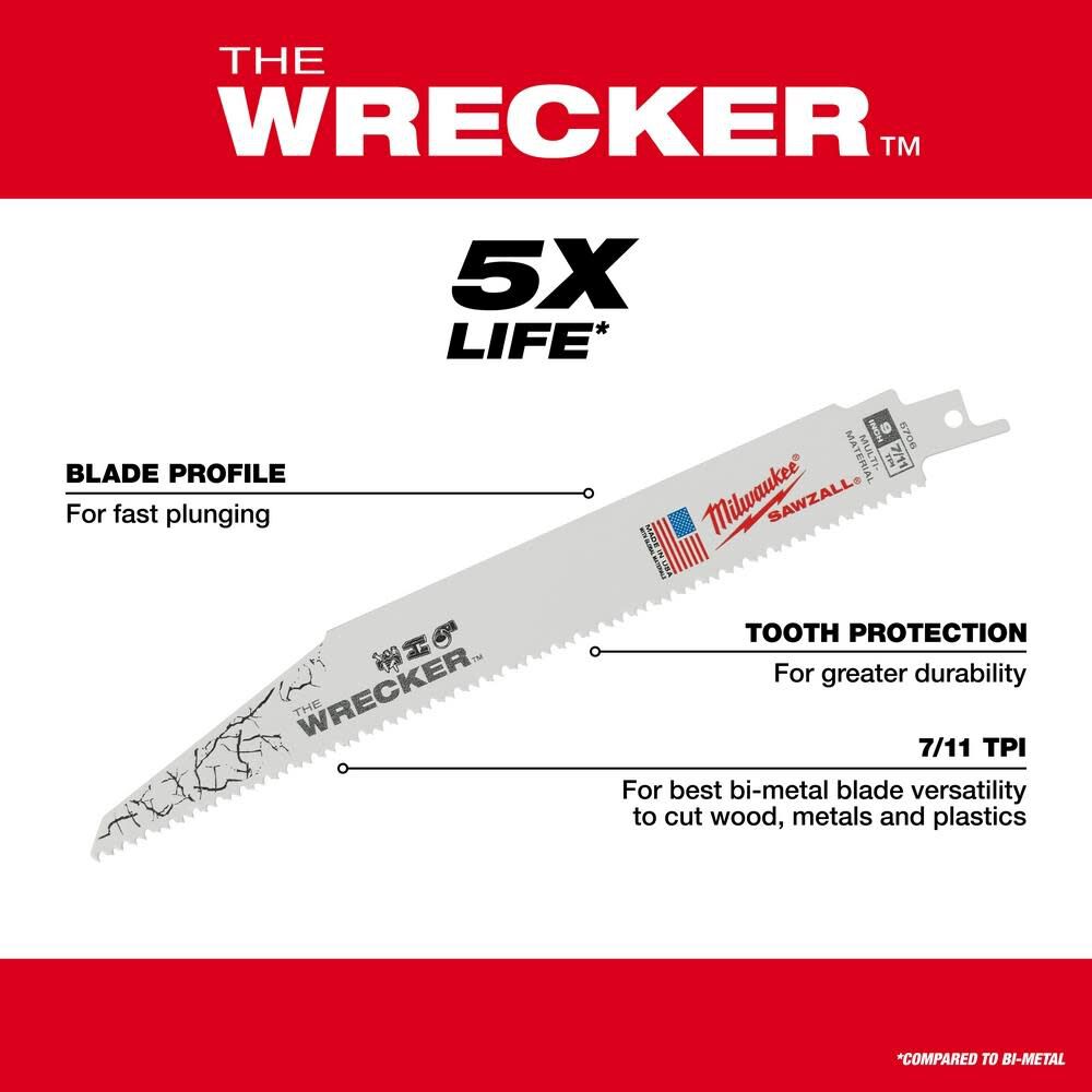 9In 8TPI The Wrecker SAWZALL Blade (25pk) 48-00-8706