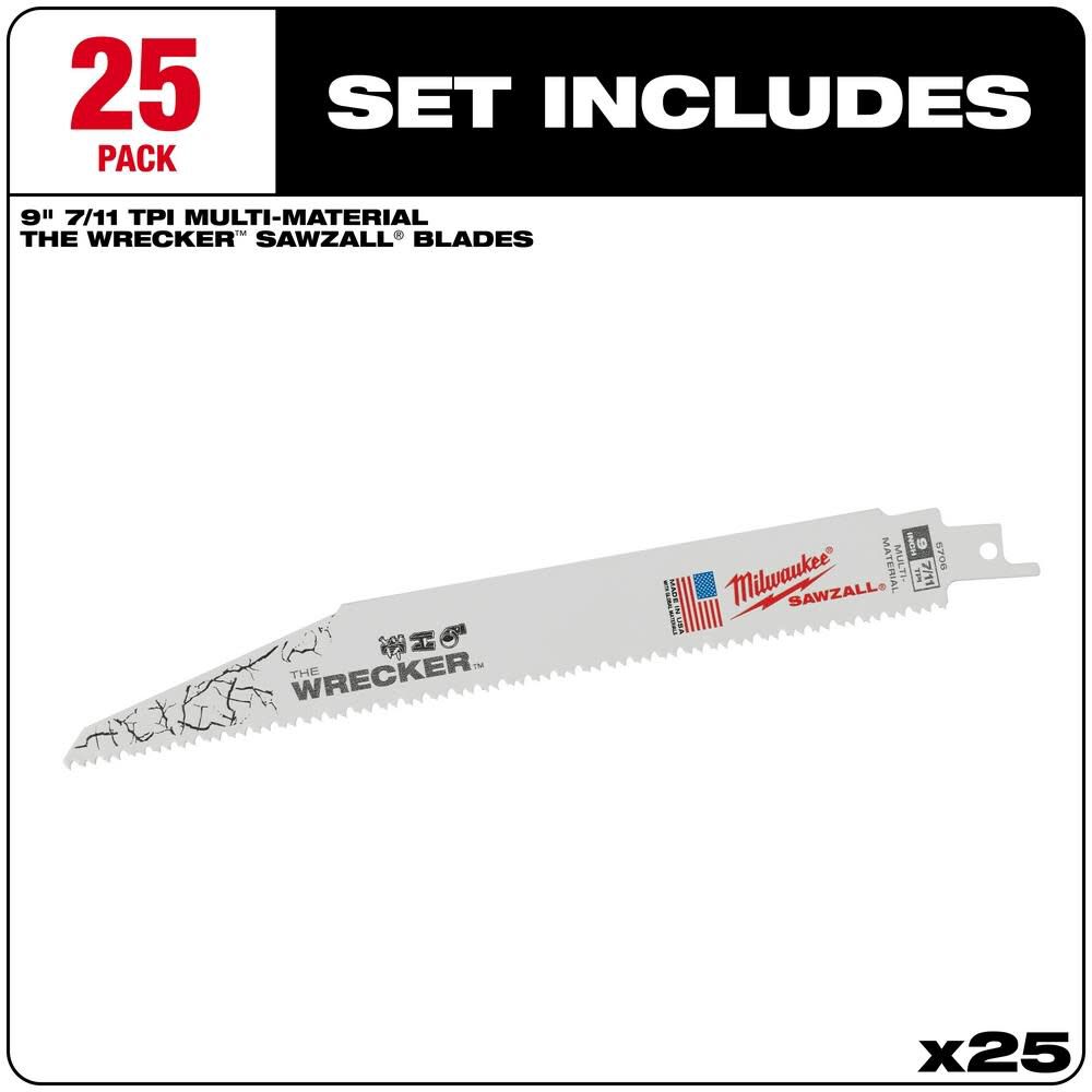 9In 8TPI The Wrecker SAWZALL Blade (25pk) 48-00-8706