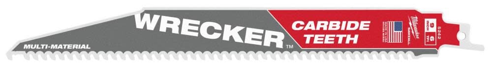 9inch 6 TPI THE WRECKER with Carbide Teeth SAWZALL Blade 1PK 48-00-5242