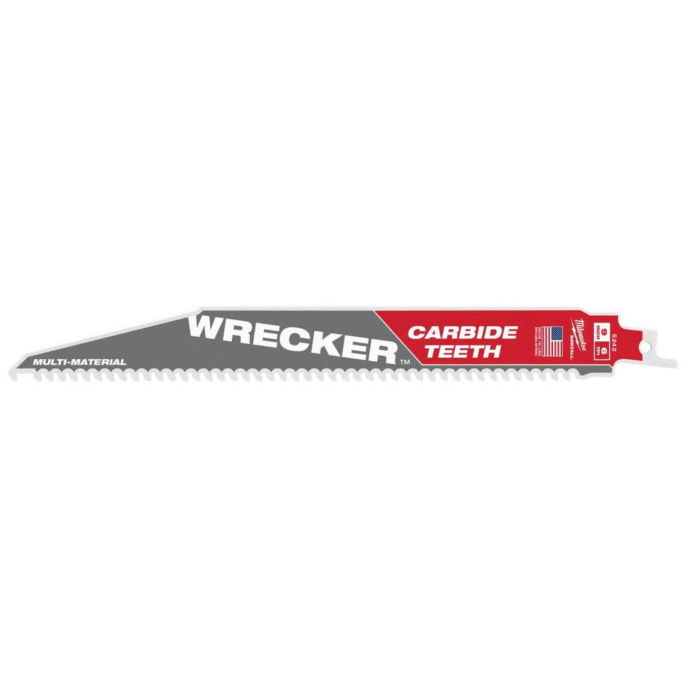 9inch 6 TPI THE WRECKER with Carbide Teeth SAWZALL Blade 3PK 48-00-5342