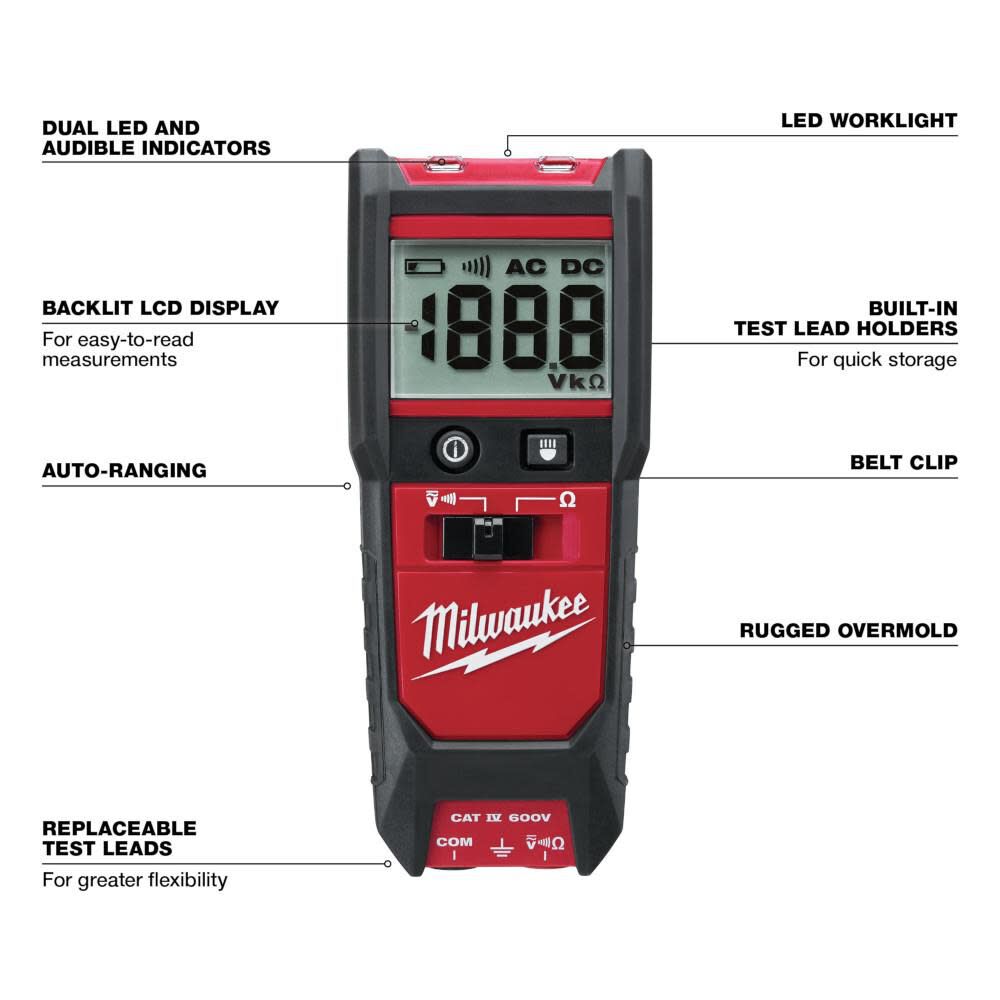 Auto Voltage/Continuity Tester with Resistance Measurement Set 2213-20