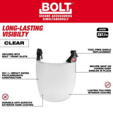 BOLT Full Face Shield Clear Dual Coat Lens Compatible with Safety Helmet No Brim 48-73-1421