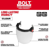 BOLT Full Face Shield Clear Dual Coat Lens Compatible with Safety Helmets & Hard Hats 48-73-1420