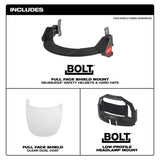 BOLT Full Face Shield Clear Dual Coat Lens Compatible with Safety Helmets & Hard Hats 48-73-1420