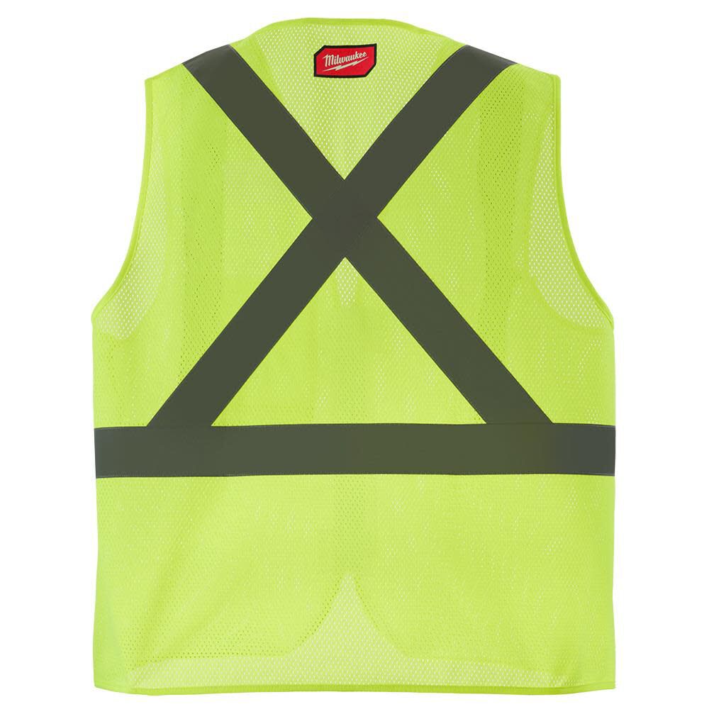 Class 2 High Visibility Yellow Mesh One Pocket Safety Vest - S/M (CSA) 48-73-2251M910