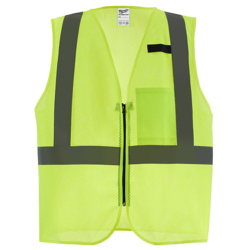 Class 2 High Visibility Yellow Mesh One Pocket Safety Vest - S/M (CSA) 48-73-2251M910