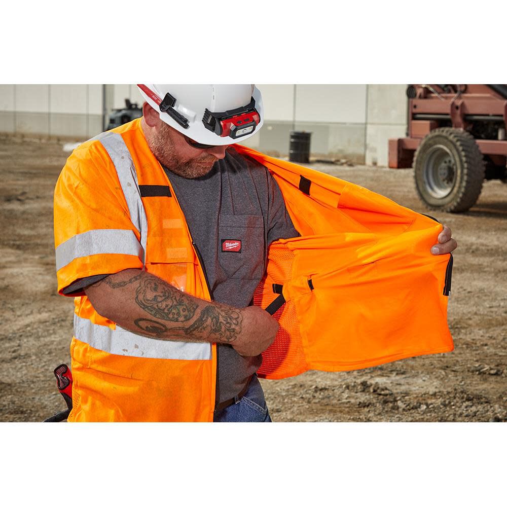 Class 3 High Visibility Orange Safety Vest - 4XL/5XL 48-73-5148