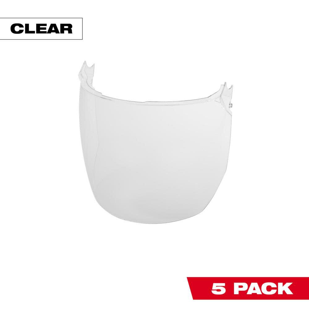 Clear Face Shield Replacement Lenses Helmet & Hard Hat Mount 5pk 48-73-1440