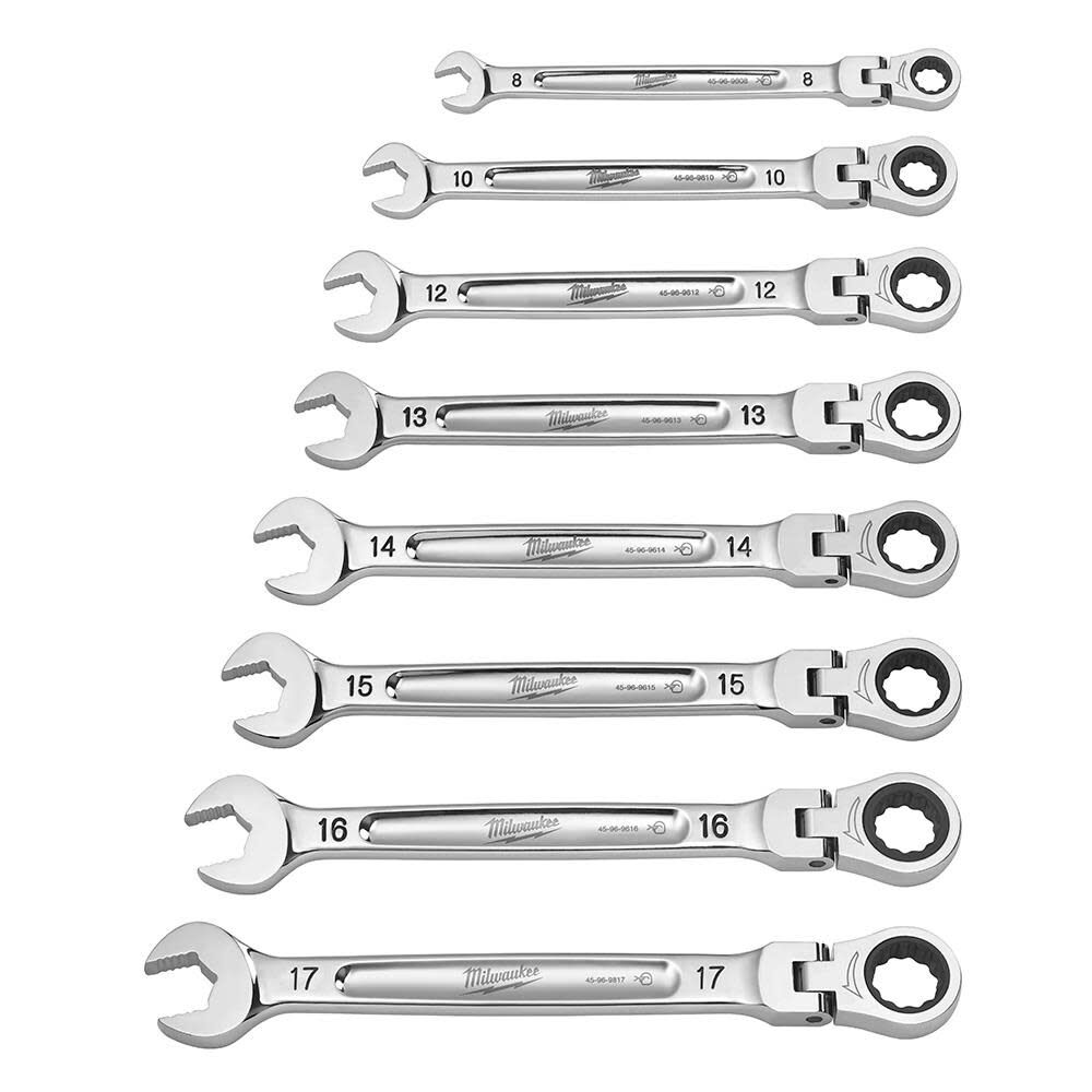 Combination Wrench Metric Flex Head Ratcheting Set 7pc 48-22-9529