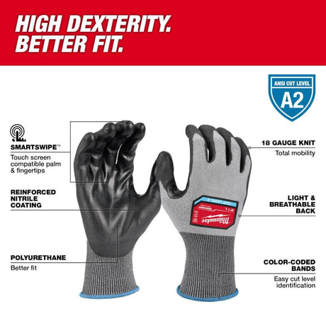Cut Level 2 Gloves High Dexterity Polyurethane Dipped 48-73-8722