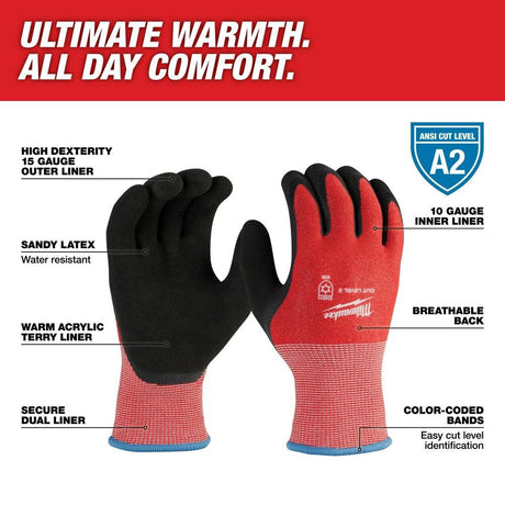 Cut Level 2 Winter Dipped Gloves Medium 12pk 48-73-7921B3