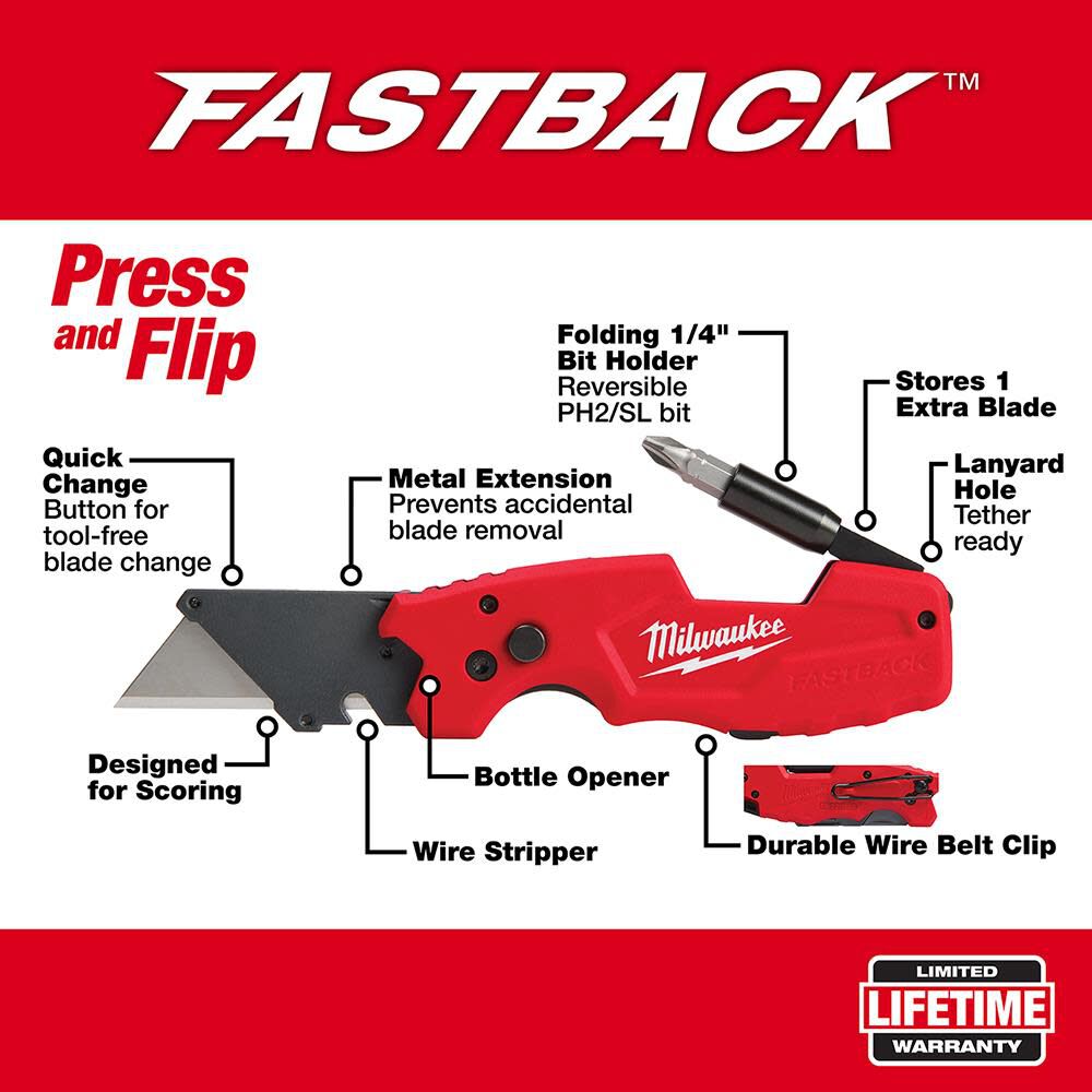 FASTBACK 6IN1 Folding Utility Knife 48-22-1505