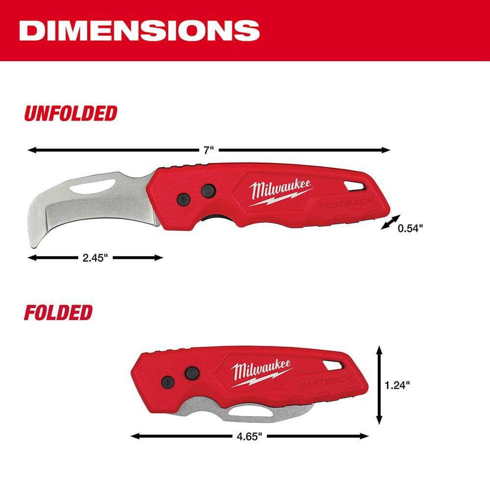 FASTBACK Blunt Tip Hawkbill Folding Knife 48-22-1526