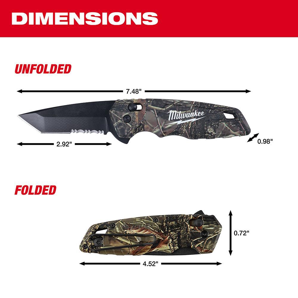 FASTBACK Camo Spring Assisted Folding Knife 48-22-1535