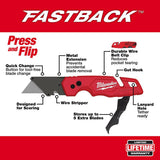 FASTBACK Folding Utility Knife with Blade Storage 48-22-1502