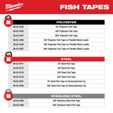 Fish Tape 120' 1/8inch Stainless Steel 48-22-4186