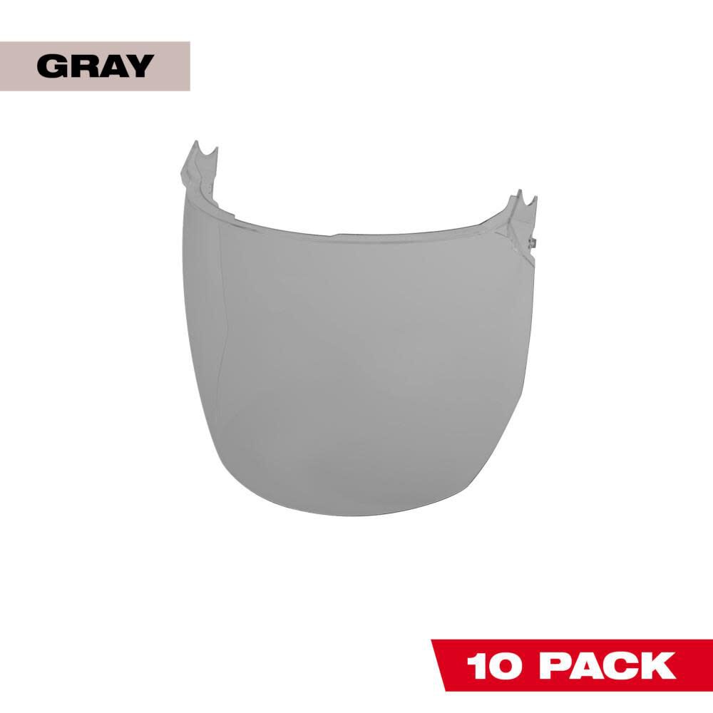 Gray Face Shield Replacement Lenses Helmet & Hard Hat Mount 10pk 48-73-1443