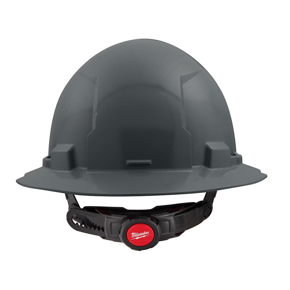 Gray Full Brim Hard Hat with 6pt Ratcheting Suspension Type 1 Class E 48-73-1135