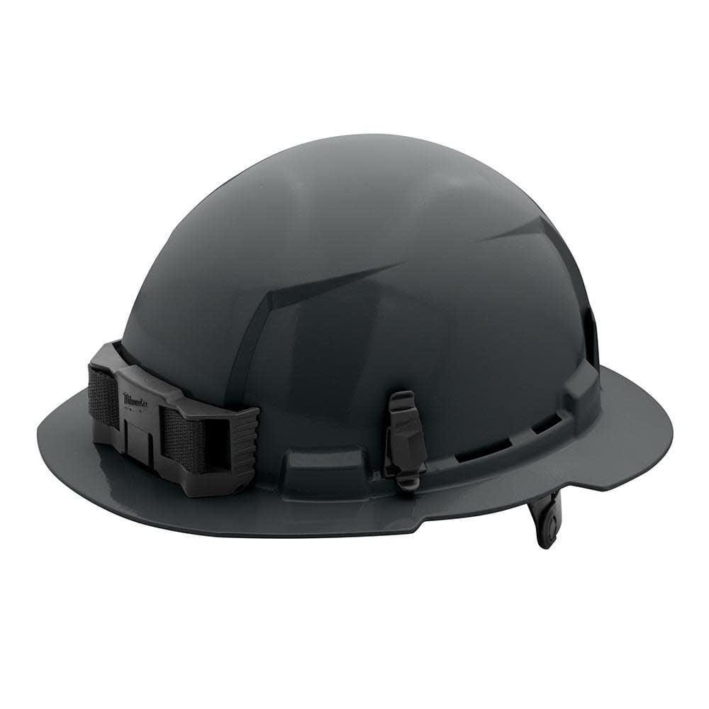 Gray Full Brim Hard Hat with 6pt Ratcheting Suspension Type 1 Class E 48-73-1135