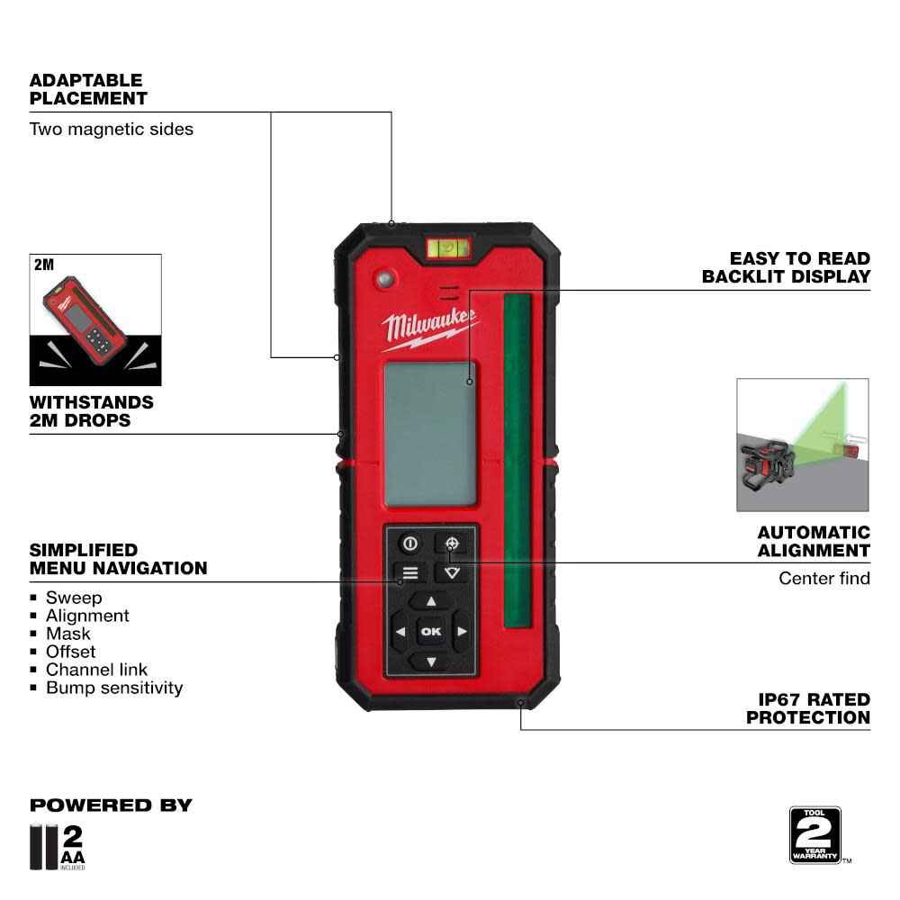 Green Rotary Laser Remote Control & Receiver 3712