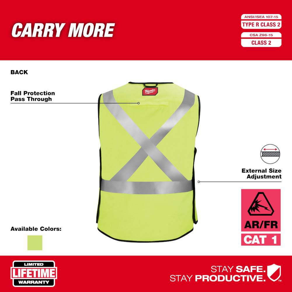 High Vis Safety Vest Cdlass 2 Breakaway AR/FR Cat 2 48-73-5311M910