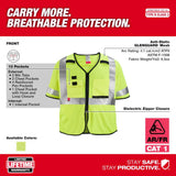 High Vis Safety Vest Yellow Class 3 Mesh AR/FR Cat 1 S/M 48-73-5221M910