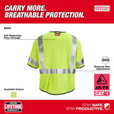 High Vis Safety Vest Yellow Class 3 Mesh AR/FR Cat 1 S/M 48-73-5221M910