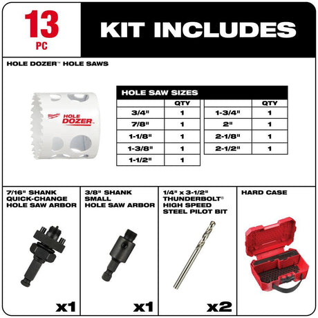 HOLE DOZER General-Purpose Hole Saw Kit - 13PC 49-22-4025