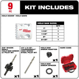 HOLE DOZER Large Diameter Hole Saw Kit 9pc 49-22-4009