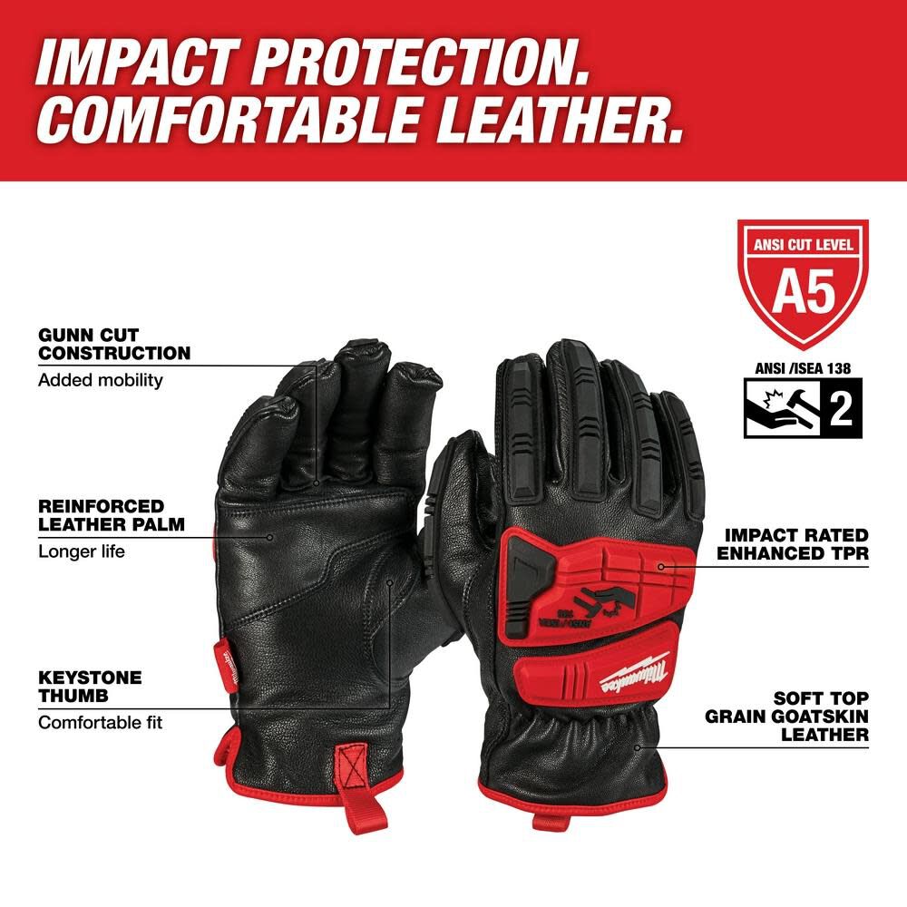 Impact Cut Level 5 Gloves Goatskin Leather 48-22-8784