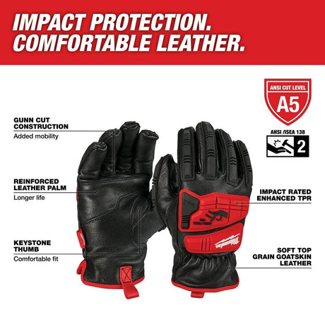 Impact Cut Level 5 Gloves Goatskin Leather 48-22-8784