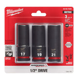 Impact Socket 1/2in Drive Metric 6 Point 3pc 49-66-7025