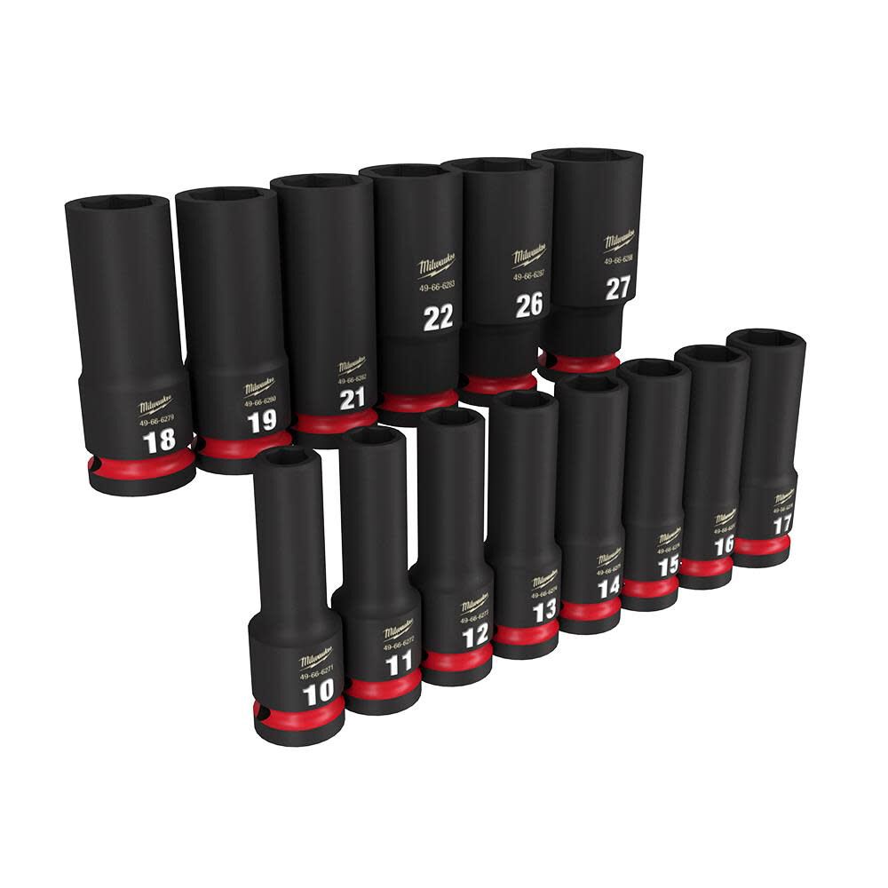 Impact Socket 1/2in Drive Metric Deep 6 Point 14 pc 49-66-7014