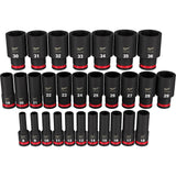 Impact Socket 1/2in Drive Metric Deep 6 Point 29pc 49-66-7015