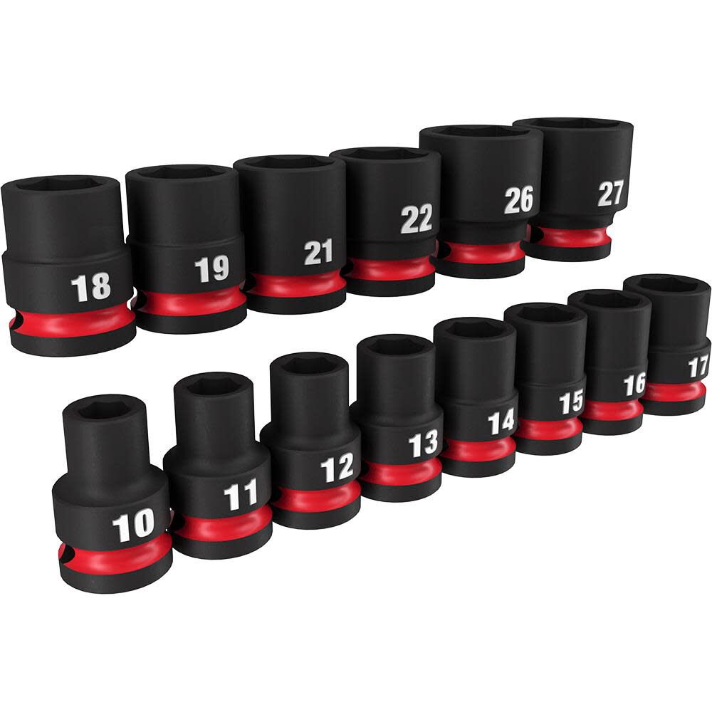 Impact Socket 1/2in Drive Metric Standard 6 Point 14pc 49-66-7013