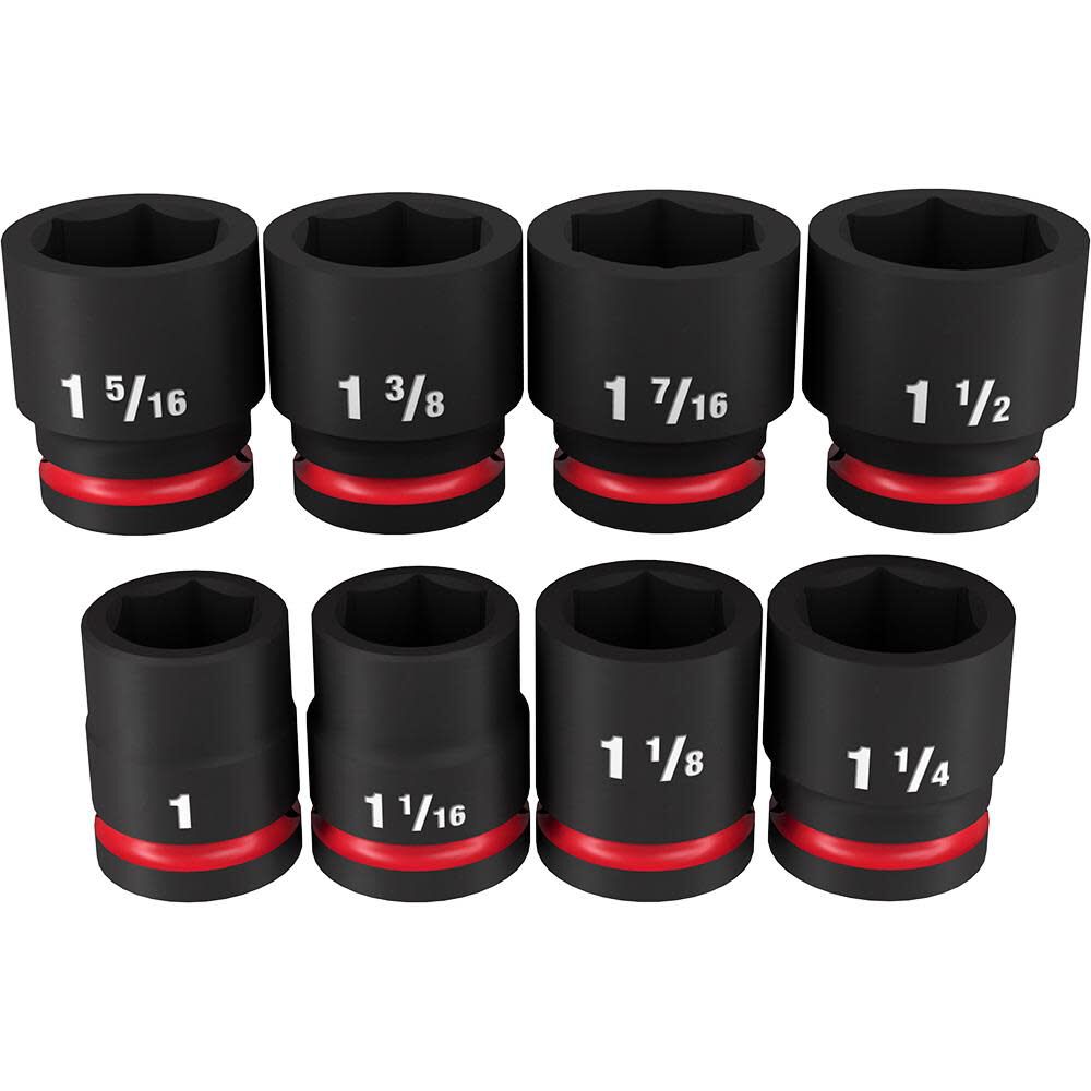 Impact Socket 3/4in Drive SAE Standard 6 Point 8pc 49-66-7017