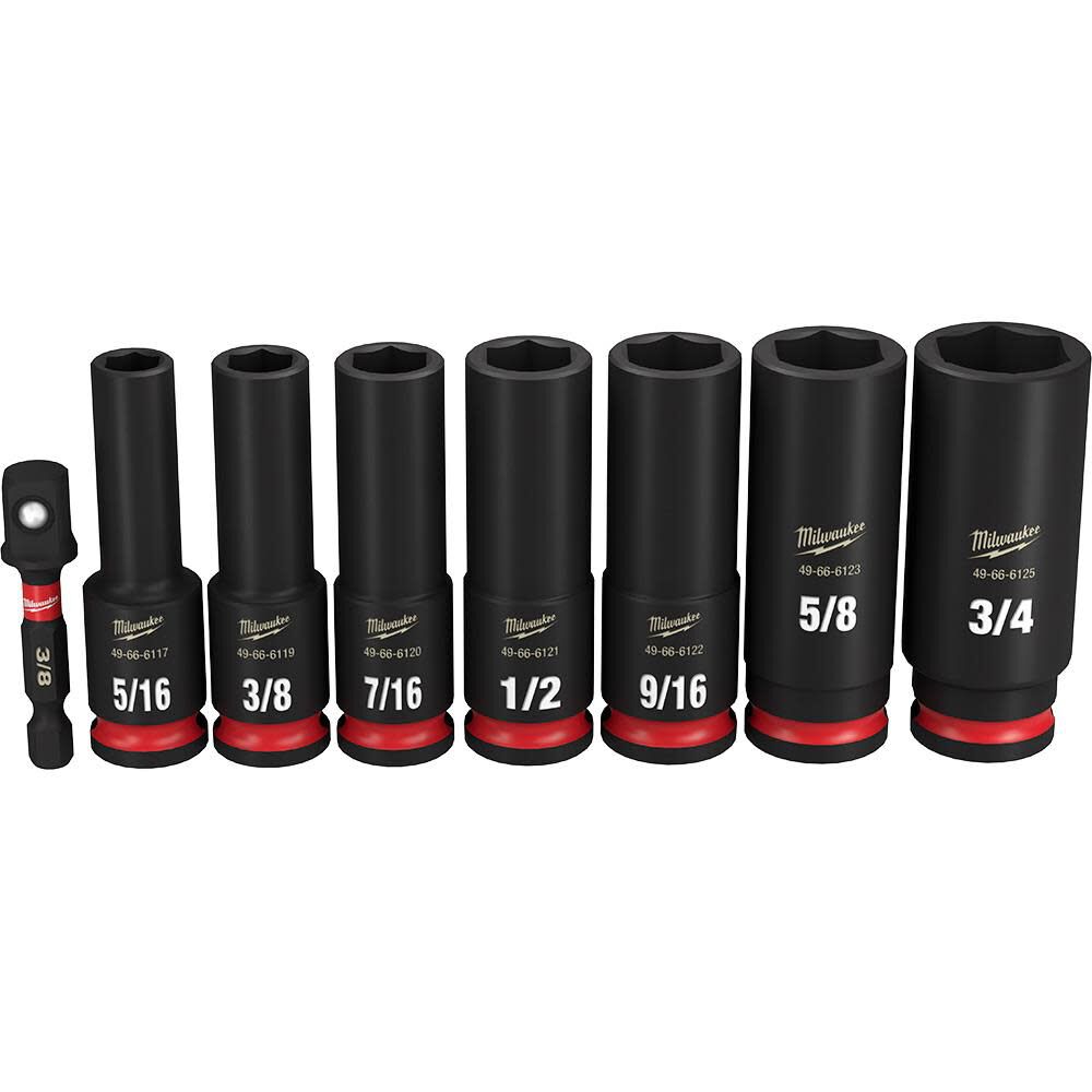 Impact Socket 3/8in Drive SAE Deep 6 Point 8pc 49-66-7024