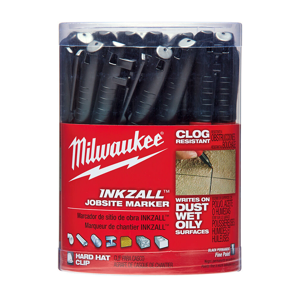 INKZALL Black Fine Point Marker 36pc Bulk Kit 48-22-3100B