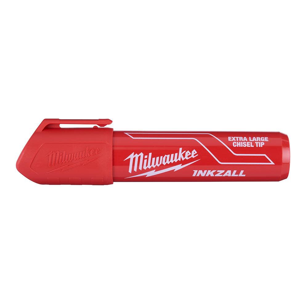 INKZALL Extra Large Chisel Tip Red Marker 48-22-3266