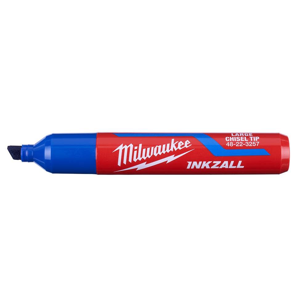 INKZALL Large Chisel Tip Blue Marker 48-22-3257