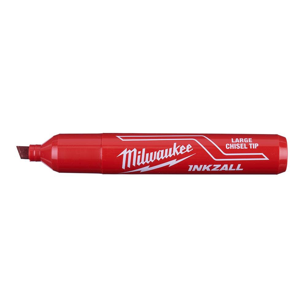 INKZALL Large Chisel Tip Red Marker 48-22-3256