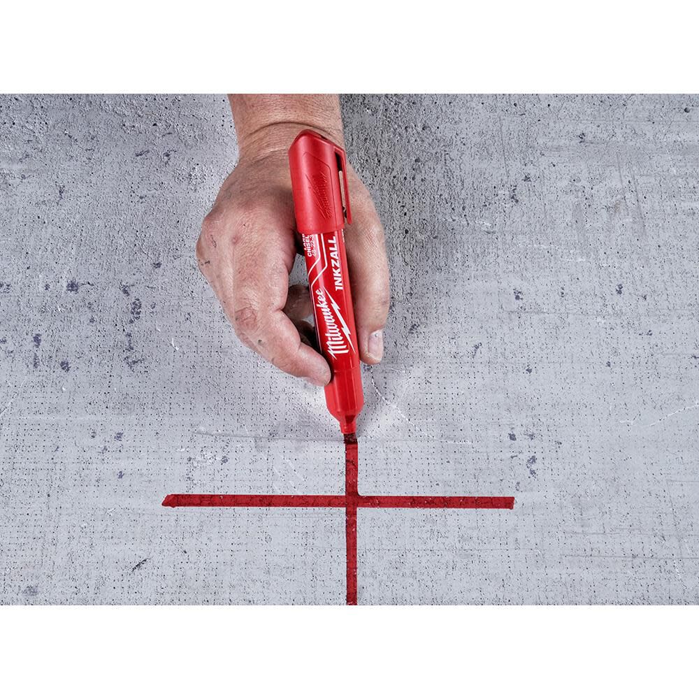 INKZALL Large Chisel Tip Red Marker 48-22-3256