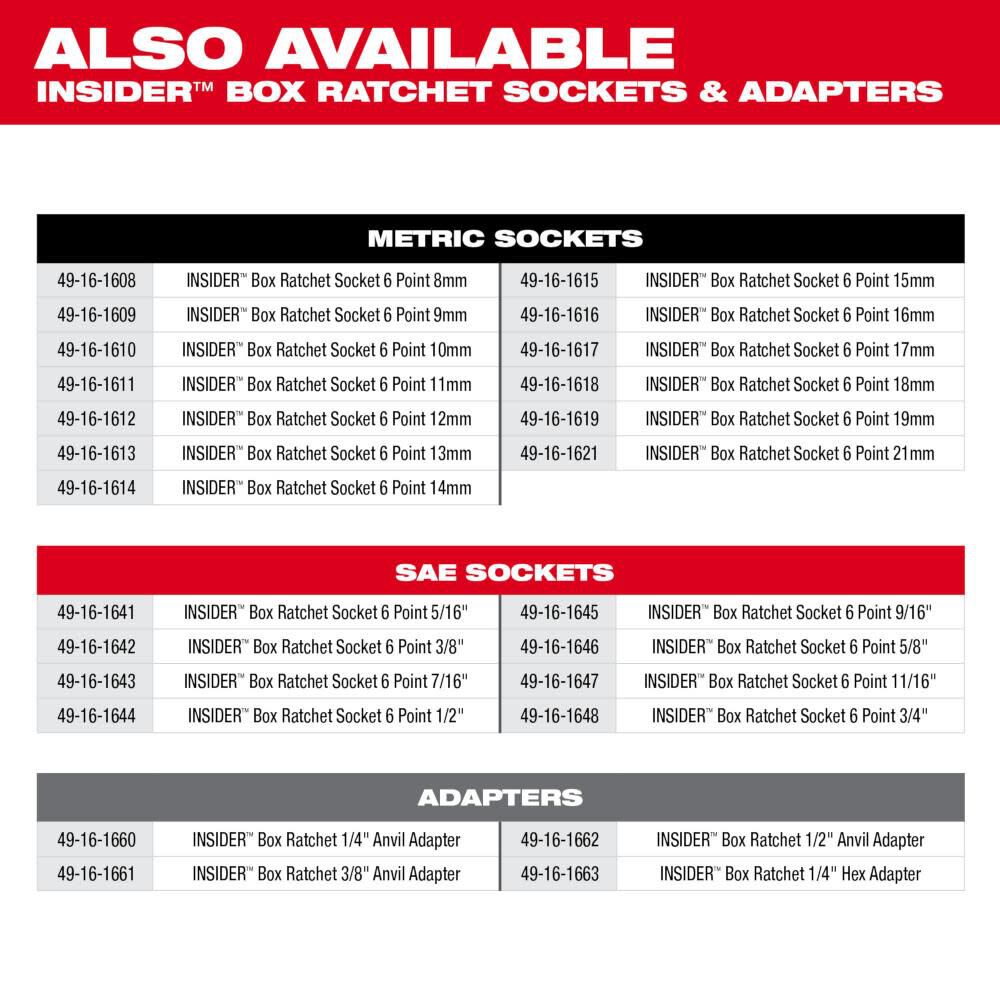 INSIDER Box Ratchet 1/2 in Anvil Adapter 49-16-1662