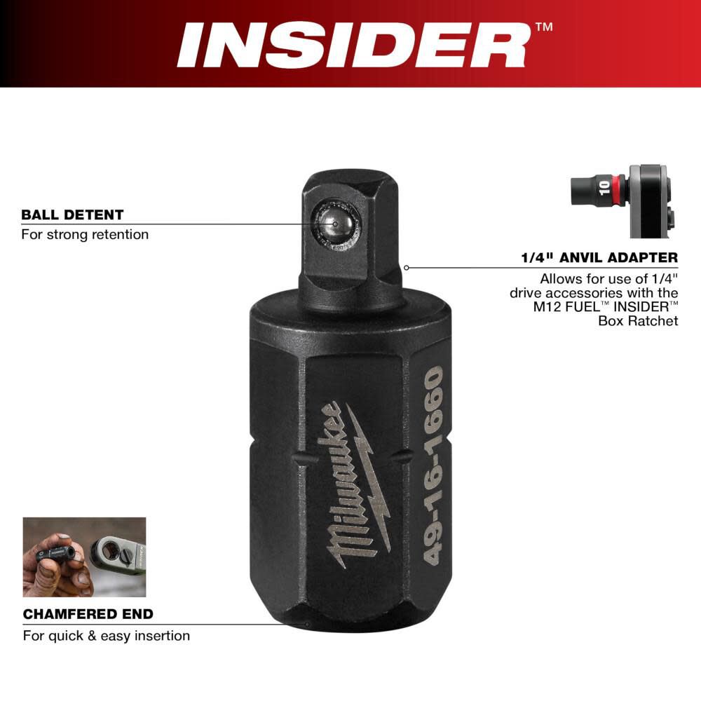 INSIDER Box Ratchet 1/4 in Anvil Adapter 49-16-1660