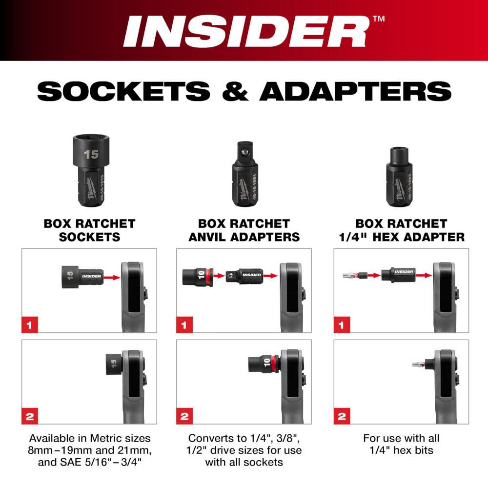 INSIDER Box Ratchet 1/4 in Hex Adapter 49-16-1663