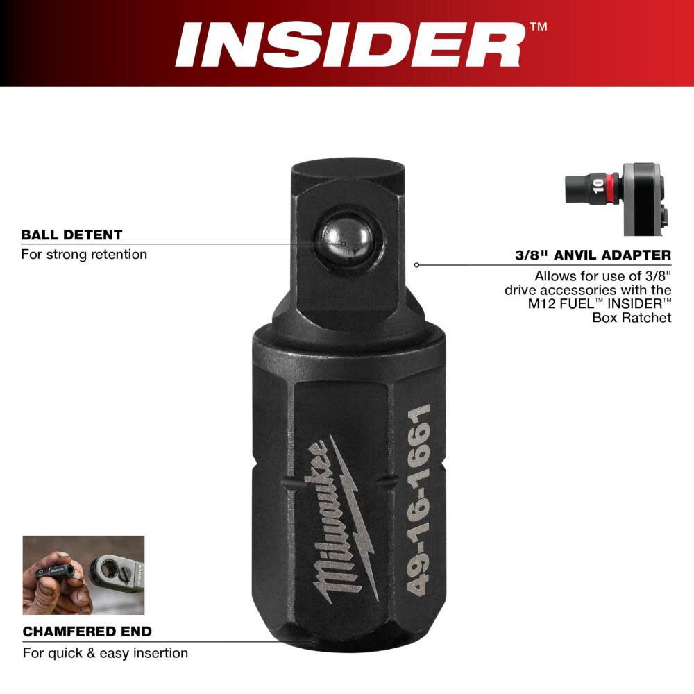 INSIDER Box Ratchet 3/8 in Anvil Adapter 49-16-1661