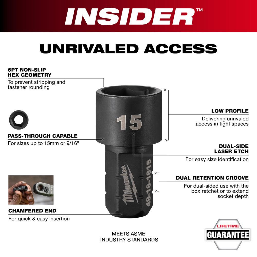 INSIDER Box Ratchet Socket 6 Point 10mm 49-16-1610